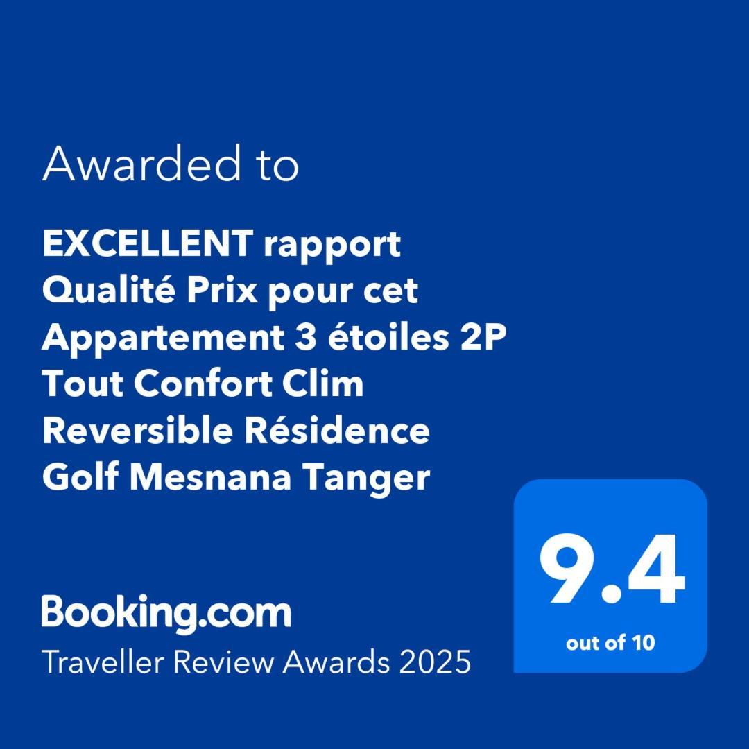 Excellent Rapport Qualite Prix Pour Cet Appartement 3 Etoiles 2P Tout Confort Clim Reversible Residence Golf Mesnana Tanger Exterior photo